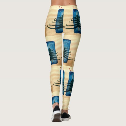 Weihnachtsbäume Custom Leggings (Rückseite)