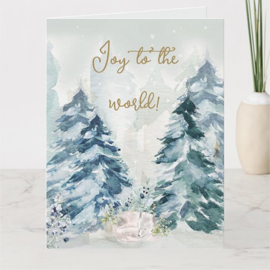 Weihnachtsbaume des Waldschnees Karte (Vorderseite)