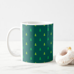 Weihnachtsbäume dunkelgrüne Tasse. Kaffeetasse