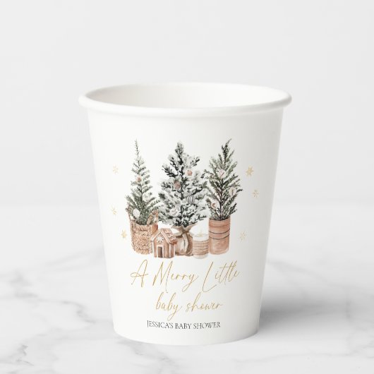 Weihnachtsbäume eine lustige kleine Babydusche Pappbecher (Vorderseite)