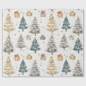 Weihnachtsbäume Elegante Geschenkpapier (Flach)