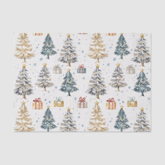 Weihnachtsbäume Elegante Seidenpapier (Vorderseite)