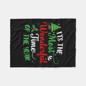 Weihnachtsbäume Es ist die wunderbarste Zeit der Fleecedecke (Vorderseite (Horizontal))