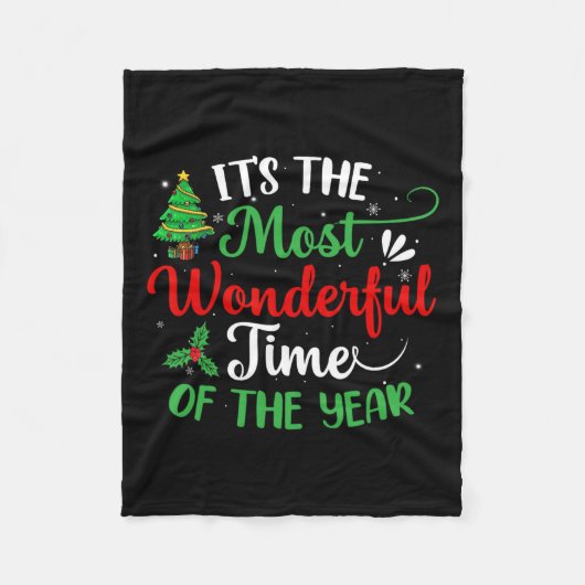 Weihnachtsbäume Es ist die wunderbarste Zeit der Fleecedecke (Vorderseite)