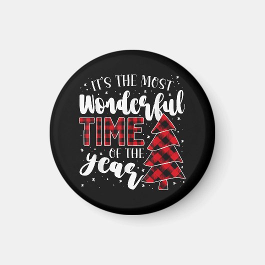 Weihnachtsbäume Es ist die wunderbarste Zeit der W Magnet (Vorne)