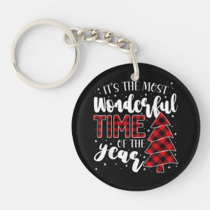 Weihnachtsbäume Es ist die wunderbarste Zeit der W Schlüsselanhänger