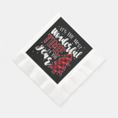 Weihnachtsbäume Es ist die wunderbarste Zeit der W Serviette (Ecke)