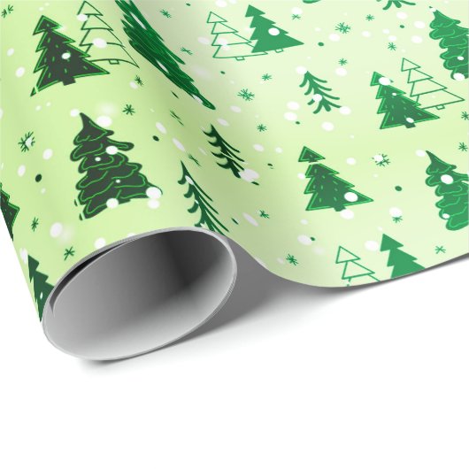 Weihnachtsbäume fallen Winter Wunderwerk Geschenkpapier (Rolleneckpunkt)