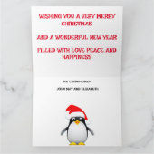 Weihnachtsbäume & Familie der Pinguine Spaß machen Karte (Innenseite)