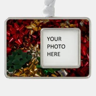 Weihnachtsbäume farbenfroher Feiertag Rahmen-Ornament Silber