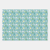 Weihnachtsbäume feierlich grün & blau geschenkpapier set (Vorderseite 3)