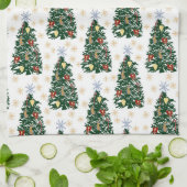 Weihnachtsbäume - Feiertag Geschirrtuch (Gefaltet)