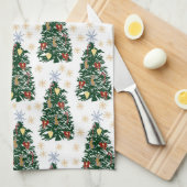 Weihnachtsbäume - Feiertag Geschirrtuch (Viertel Falte)