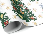 Weihnachtsbäume - Feiertage Geschenkpapier (Rolleneckpunkt)