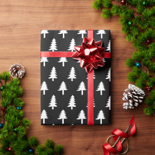 Weihnachtsbäume Feiertags-Geschenkpapier in Schw Geschenkpapier