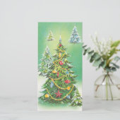 Weihnachtsbäume Feiertagskarte (Stehend Vorderseite)