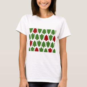 Weihnachtsbäume-Feiertagsmuster T-Shirt