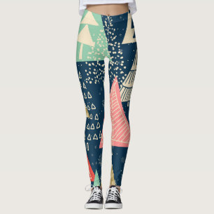 Weihnachtsbäume Festliche nahtlose Illustration. Leggings