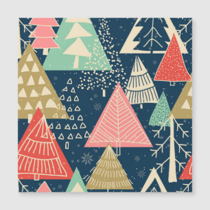 Weihnachtsbäume Festliche Nahtlose Illustration. Magnetkarte
