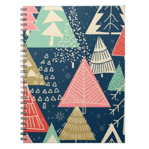 Weihnachtsbäume Festliche nahtlose Illustration. Notizblock