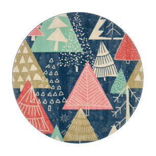 Weihnachtsbäume Festliche nahtlose Illustration. Schneidebrett