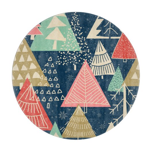 Weihnachtsbäume Festliche nahtlose Illustration. Schneidebrett (Vorderseite)