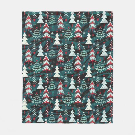 Weihnachtsbäume. Fleecedecke (Vorderseite)