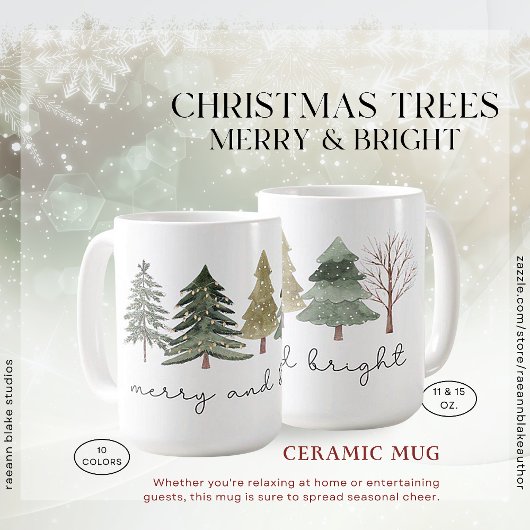 Weihnachtsbäume Froh & Hell Keramikbecher Kaffeetasse