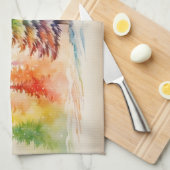 Weihnachtsbäume frohe Weihnachten lassen Schnee Geschirrtuch (Viertel Falte)