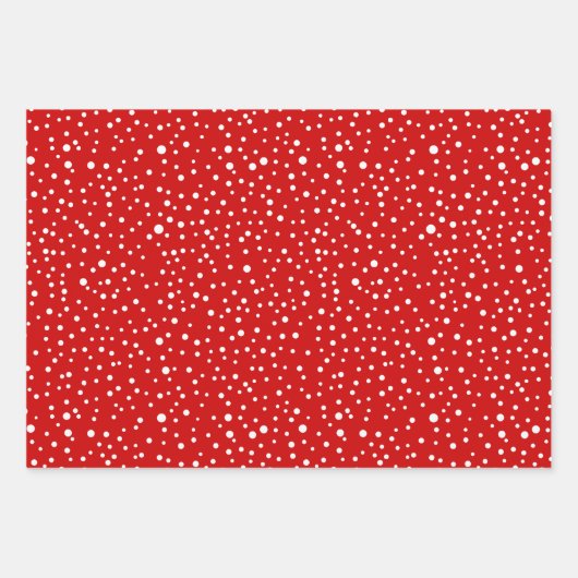 Weihnachtsbäume "Frohe Weihnachten" Schnee rot Geschenkpapier Set (Vorderseite 2)