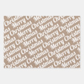 Weihnachtsbäume "Frohe Weihnachten" Schnee rustika Geschenkpapier Set (Vorderseite 3)