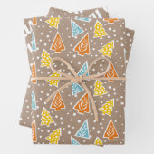 Weihnachtsbäume "Frohe Weihnachten" Schnee rustika Geschenkpapier Set (Beispiel)