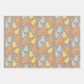 Weihnachtsbäume "Frohe Weihnachten" Schnee rustika Geschenkpapier Set (Vorderseite)