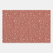 Weihnachtsbäume, "Frohe Weihnachten", Terrakotta Geschenkpapier Set (Vorderseite 2)