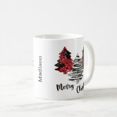 Weihnachtsbäume Frohe Weihnachtskaffee-Tasse Kaffeetasse (VorderseiteRechts)