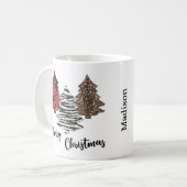 Weihnachtsbäume Frohe Weihnachtskaffee-Tasse Kaffeetasse (Vorderseite Links)