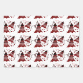 Weihnachtsbäume fröhlich und hell Polka Dots Geschenkpapier Set (Vorderseite)