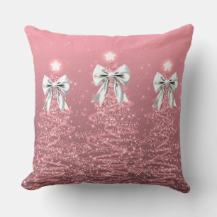 Weihnachtsbäume funkelnd Blush Pink mit falscher w Kissen
