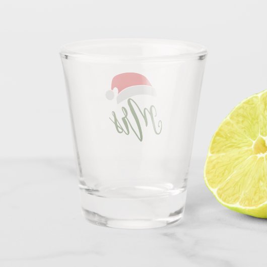 Weihnachtsbäume für Frauen Weihnachtsmannmütze Schnapsglas (Rückseite)