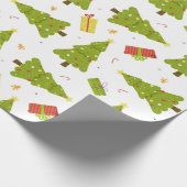Weihnachtsbäume geben modernen Whimsical Niedliche Geschenkpapier (Ecke)