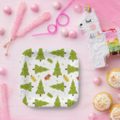 Weihnachtsbäume geben modernen Whimsical Niedliche Pappteller (Party)