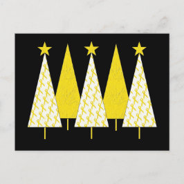 Weihnachtsbäume - Gelbes Band Feiertagspostkarte
