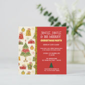 Weihnachtsbäume & Geschenke Weihnachtsfeierliche P Einladung (Stehend Vorderseite)