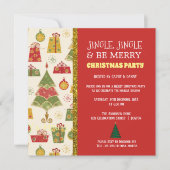 Weihnachtsbäume & Geschenke Weihnachtsfeierliche P Einladung (Vorderseite)