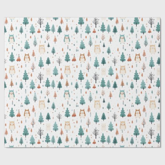 Weihnachtsbäume Geschenkpapier (Flach)