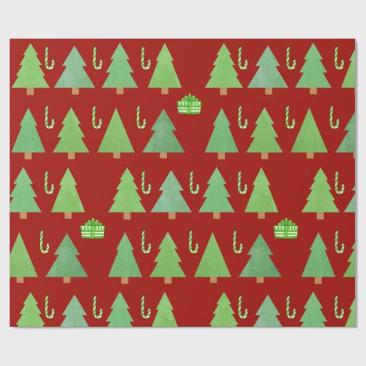Weihnachtsbäume Geschenkpapier (Flach)