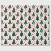 Weihnachtsbäume Geschenkpapier (Flach)
