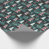 Weihnachtsbäume. Geschenkpapier (Ecke)