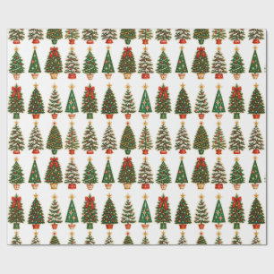 Weihnachtsbäume Geschenkpapier vintage