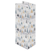 Weihnachtsbäume Geschenktüte Für Weinflaschen (Rückseite Schrägansicht)